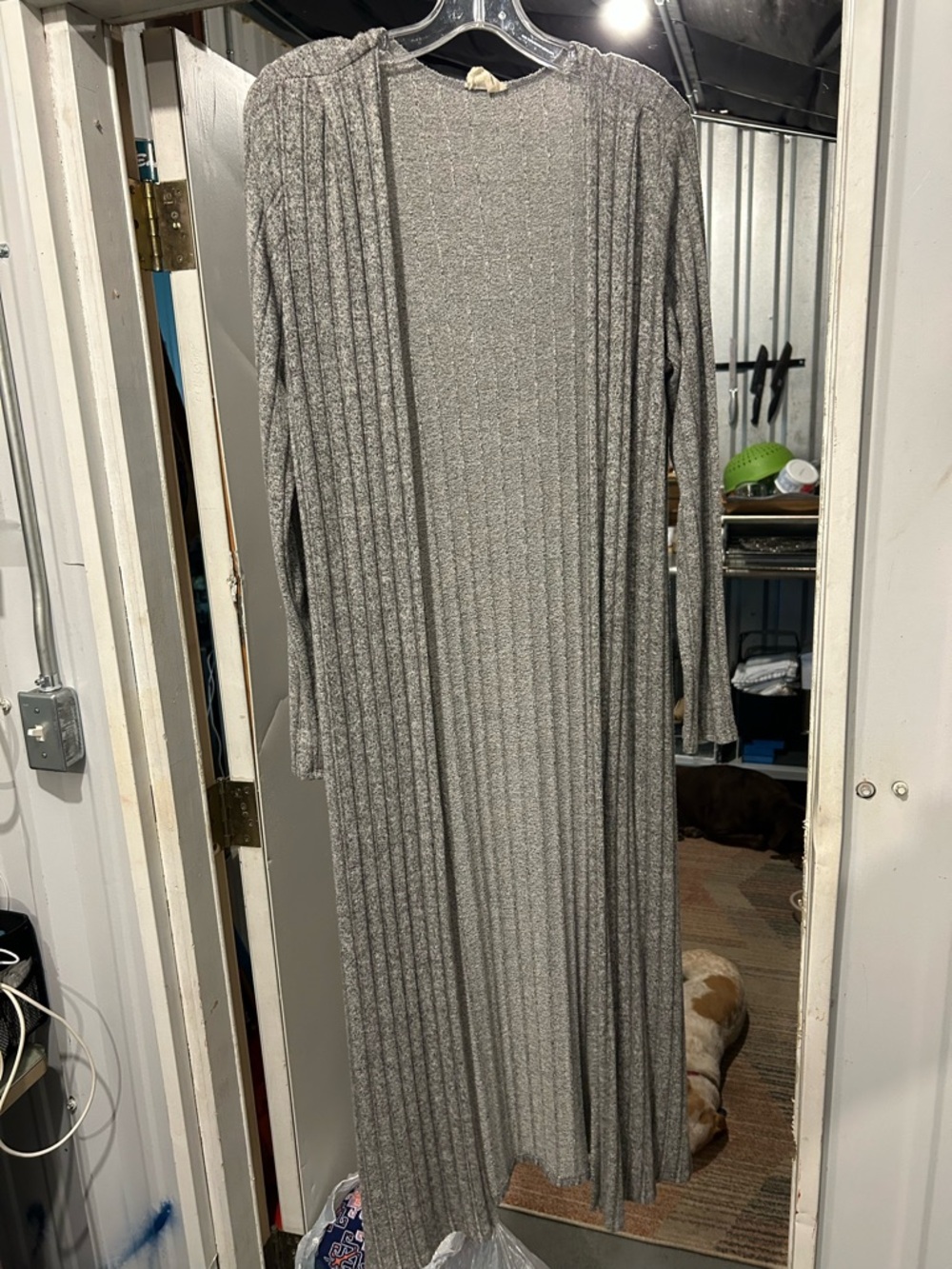 emory park Gray Ribbed Knit Cardigan